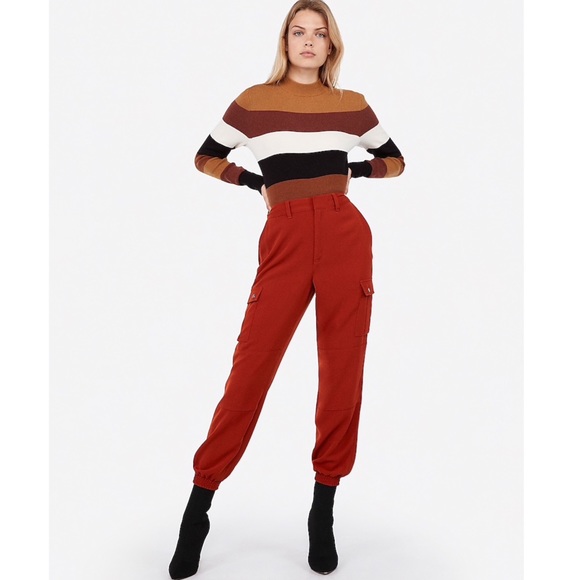 Express Pants - Express NeginMirsalehi High Waist Cargo Ankle Pant